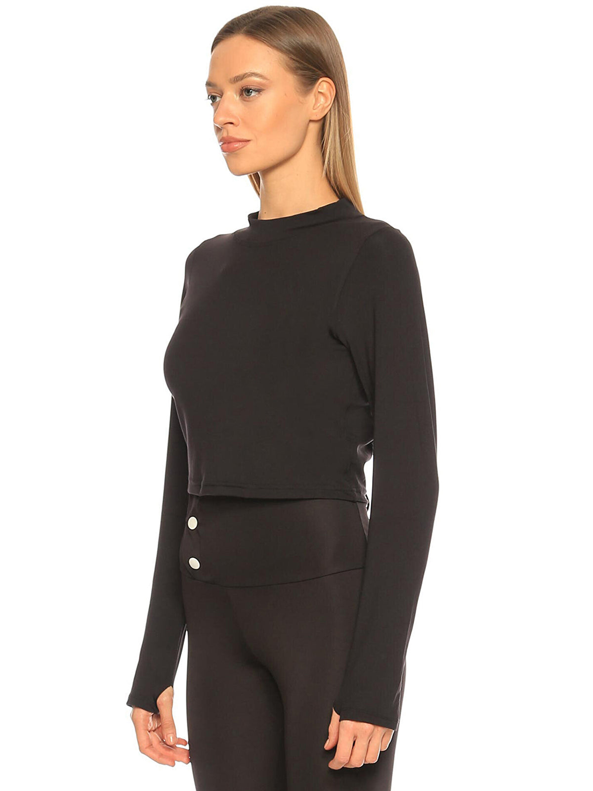 Custom Design Back Decollete Crop | Black