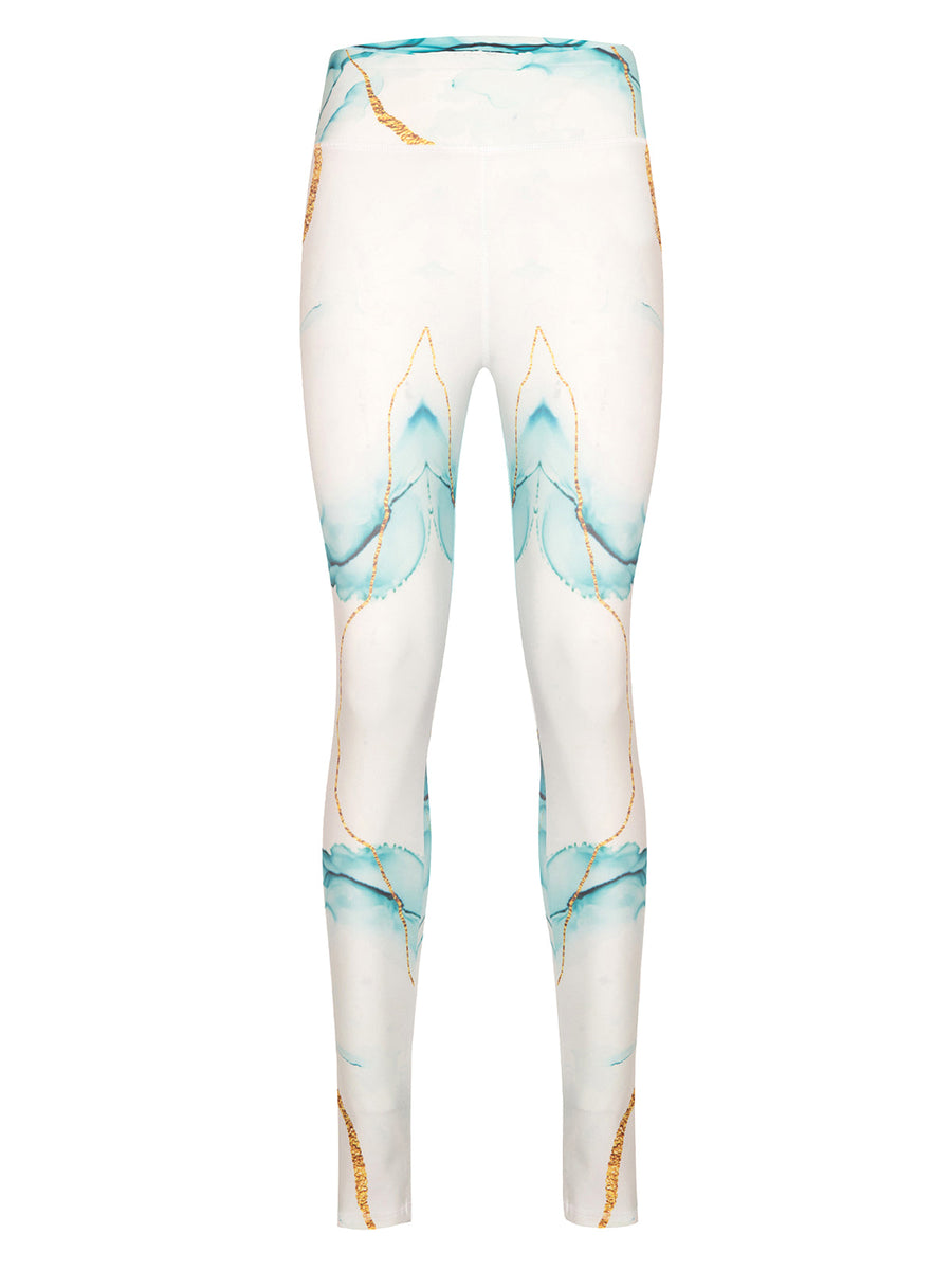 Endurance Printed Leggings- GREEN