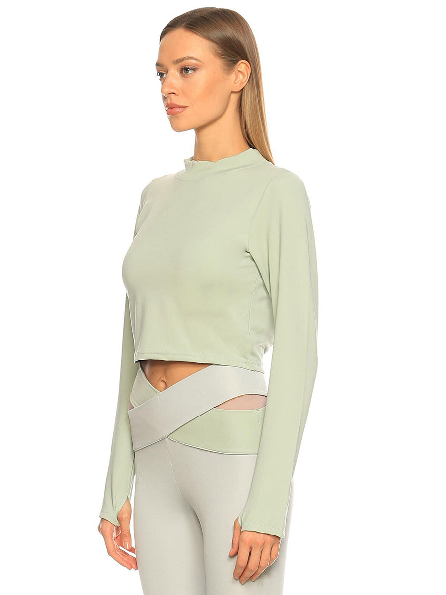 Custom Design Back Decollete Crop - Long sleeved top