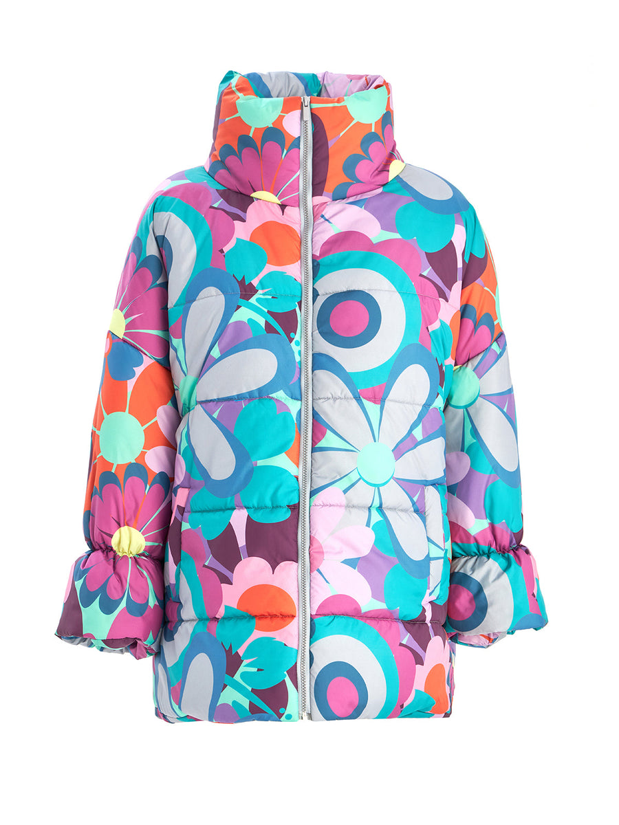 Flower Printed Puffer Jacket